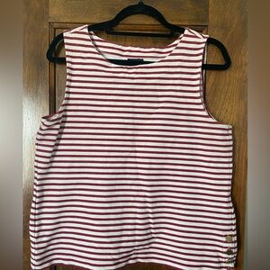 White & red Ann Taylor tank top - size large! Perfect for 4th of July